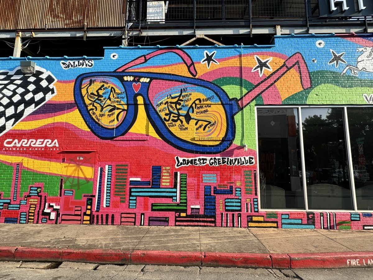 Lowest Greenville sunglasses mural